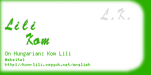 lili kom business card